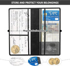 Car Registration and Insurance Holder,PU Leather Car Glove Box Organizer Car Document Holder for ID,Driver's License (Black)