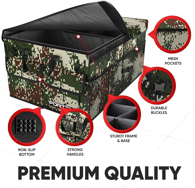 Trunk Organizer For SUV Car Trunk Organizer, Foldable Storage, Car Accessories for Women Men, Collapsible Bag, 600D Oxford, Non Slip Bottom, Straps, Soft Cover (50L)