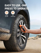 Digital Tire Pressure Gauge 3-300PSI Calibrated to ANSI B40.7 Grade 2A (0.5%), Backlight and Flashlight, Presta Valve Adaptor Included, 4 Units, AAA Batteries, Orange, 2Pack