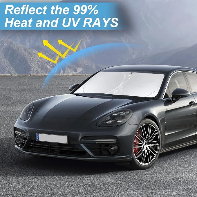 Sunshade for 2017-2023 2024 2025 Porsche Panamera Accessories Front Window Sun Shades Shield Cover for Windshield Foldable 210T Sun Visor