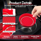 Car Cup Coaster Universal Non-Slip Cup Holders Bling Crystal Rhinestone Car Interior Accessories 4 Pack Red
