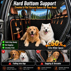 Elufa Hard Bottom Dog Car Seat Cover for Back Seat, 52" Back Seat Extender for Dogs, Waterproof Nonslip Dog Hammock with Flat Platform, Supports up to 500 lbs, Fits Cars, SUVs & Trucks