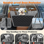 4 in 1 Dog Car Seat Cover for Back Seat, Waterproof Dog Hammock with Mesh Window and Side Flap Pet Car Seat Protector Dogs Backseat Cover for Cars, SUVs & Mid-Size Trucks