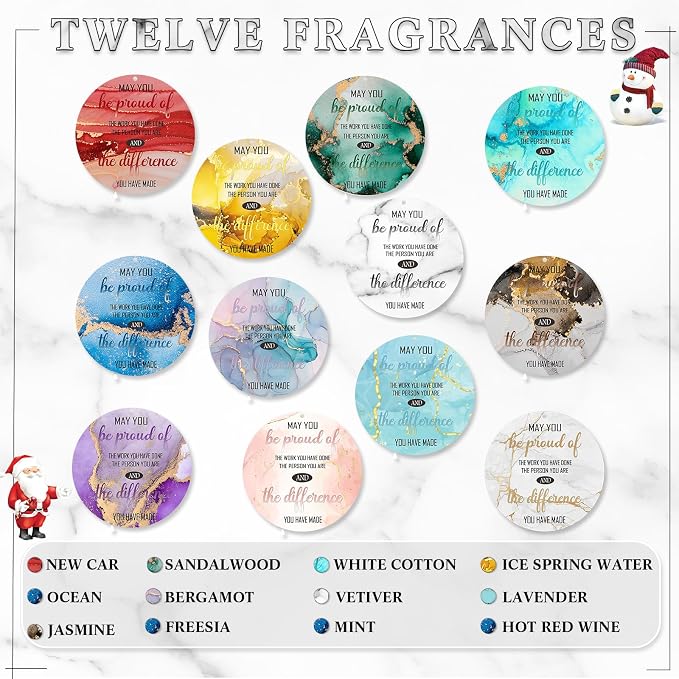 24 Pcs 2026 Employee Appreciation Gifts Bulk Scented Car Air Freshener May You Be Proud of The Work Hanging Ornaments for Coworker Teacher Team Nurse Car Home Decor