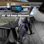 Car Phone Mount for 2024–2026 Volkswagen Atlas/Atlas Cross Sport, Smart Auto-Clamping on 12" Touchscreen, 15W Wireless Fast Charging, 360° Adjustable, Without Blocking Airflow