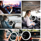 Steering Wheel Cover, Auto Cute PU Diamond Bling Breathable Soft Comfort Leather Car Interior Accessories Sparkly Fit Most O-Shaped Steering Wheels for Women Men (White)