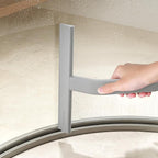 JustHang Shower Squeegee for Glass Doors, All-One-Piece Award-Winning Silicone Squeegee with Built-in Hook for Bathroom, Window, Mirror, Tile Wall, Car, Streak-Free Cleaner Tool,10-Inch Gray