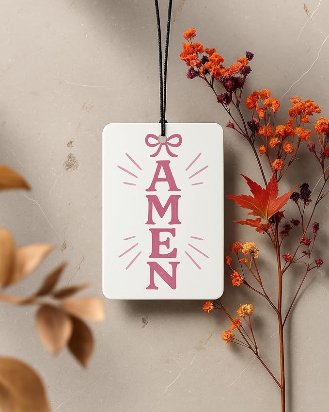 Pink Western Christian Car Air Freshener 4 Pcs Coconut Scented, Religious Car Accessories Mirror Decor for Women, Preppy Girly Cowgirls Hanging Air Freshener for Cars Closet Drawer Books