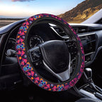Neon Magic Mushrooms Skull Steering Wheel Covers Anti-Slip Elasticity Car Accessories Steering Wheel Protector Universal 15 Inch for Cars SUV Vehicle Truck