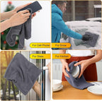 Microfiber Cleaning Cloths for Cars 16 x 16 Inch Ultra Absorbent Car Towels Drying Reusable Cleaning Supplies House Kitchen Window Microfiber Towel (Gray,60 Pcs)