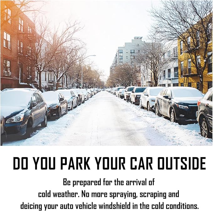 Windshield Cover for Cars, Trucks, Vans - 86x50 Inch Waterproof All Weather Winter Snow Frost Ice Sun Shade Cover with Side Mirror Covers, Automotive Exterior Accessories