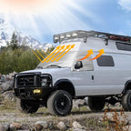 Silver RV Windshield Cover for Ford E-Series 2003-2026 | Fits Econoline E150 E250 E350 E450, Hail Protector, Waterproof Snow Cover