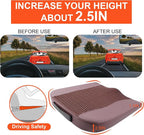 Car Seat Cushion, Comfort Memory Foam Car Cushions for Driving - Sciatica & Lower Back Pain Relief, Driver Seat Pillow for Auto, Office Chair, Wheelchair - 4D Mesh Brown