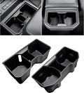 Center Console Cup Holder Inserts for 2026 2025 2024 Toyota Tacoma Accessories Middle Console & Rear Armrest Cup Holder TPE Non Slip Drink Holder Protector Organizer Black, 2PCS Set