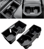 Center Console Cup Holder Inserts for 2026 2025 2024 Toyota Tacoma Accessories Middle Console & Rear Armrest Cup Holder TPE Non Slip Drink Holder Protector Organizer Black, 2PCS Set