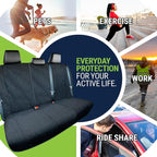 Back Seat Towel Seat Cover for Cars; Great for After Gym Workouts, Dogs, and Outdoor Activities; Universal Fit for Cars SUVs Vans Trucks Rear Seats, EZ fit, Non Slip Grip, Black