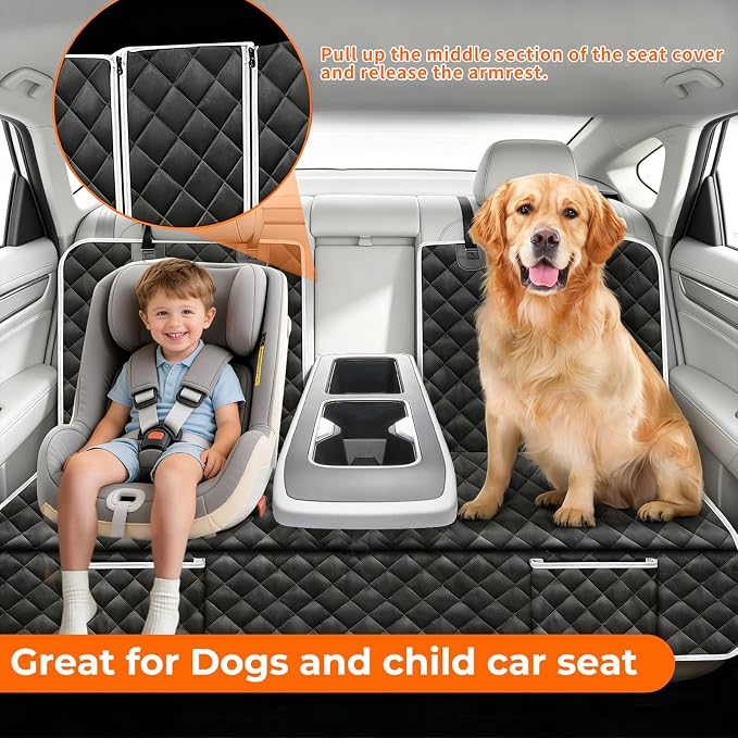 2026 New Dog Car Seat Cover for 2000-2025 2026 Infiniti QX60 QX50 QX55 Q50 Q60 SUV Accessories, Waterproof Pet Back Seat Guard, Non-Slip Pet Bench Rear Seat Protection Cover