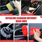 17PCS Car Cleaning Kit, Car Interior Detailing Kit with Red High Power Handheld Vacuum, Detailing Brush Set, Windshield Cleaner, Cleaning Gel, Complete Auto Accessories for Women