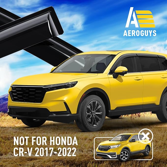 Extra Durable Window Deflectors Tape-On Window Visors Rain Guards Fit for Honda CR-V (CRV) 2023-2026, Sun Visors, Wind Vent for Shades, Exterior Car Accessories - 6pcs. AG0495