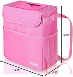 Car Trash Can Cute - Multifunctional Interior Car Accessory for Women, Car Organizer and Storage with Adjustable Straps, Car Stuff Storage 2 Gallons (Leopard-Print Pink)