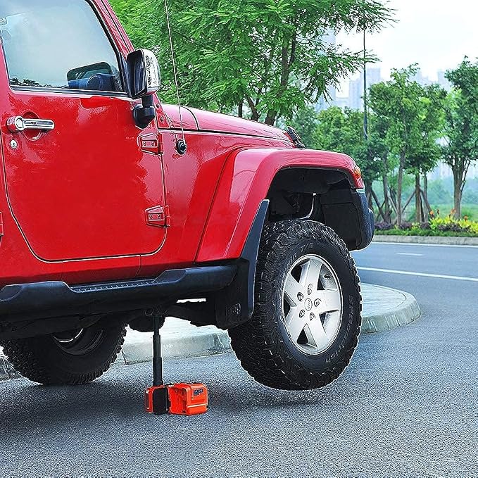 Electric Car Jack 5Ton 12V Kit Hydraulic (Lifting Range: 6.1~17.7 inch) with Inflator Electric Jack for Car SUV Sedan MPV Change Tires Garage Repair Emergency Kit