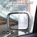 Driver Side Mirror Compatible with Jeep Renegade 2015-2023 Power Glass Heated with Turn Signal Indicator Blind Spot Detection Manual Folding Bright Black Left Door Mirrors (7＋1 Pins)