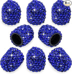 8PCS Bling Crystal Diamond Tire Stem Valve Caps, Dustproof Car Wheel Tire Valve Caps Universal Tire Valve Stem Covers for Cars, SUV, Trucks, Bikes, Motorcycles, Bicycles (Blue)