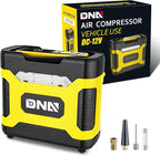 ‎DNA MOTORING TOOLS-00211 Yellow 12V DC Digital Tire Inflator Portable Air Compressor with Pressure Gauge for Cars, Bicycles, Motorcycles,Balls