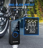 Tire Inflator Portable Air Compressor,4X Faster Inflation Cordless Tire Air Pump with Digital Gauge,Auto Shut-Off,LED Light,Electric Air Pump for Car Tires,SUV, Motorcycle, Bike, Balls(BLUE)