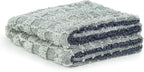 1000GSM Car Drying Towel 18"x24", Edgeless Double Twist Pile, Ultra Absorbent Microfiber Towel, Scratch-Free Lint-Free Streak-Free for Auto Detailing & Car Wash – Check Silver&Grey