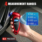 Digital Tire Pressure Gauge,Accurate Cars Air Gauge 150 PSI,Red | 0-150PSI Calibrated,Accurate in 0.1 Increments,4 Measurement Units,Backlight LCD&Nozzle Light,for Everyday Vehicles