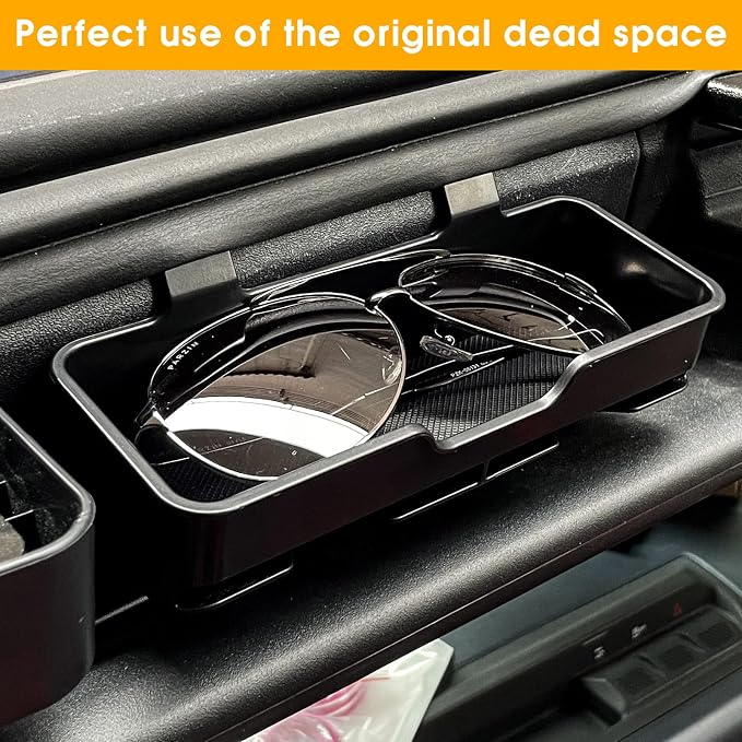 Sun Visor Sunglass Holder Compatible with 2021-2026 Ford Bronco 2/4 Door, Glasses Box Card Storage Organizer Interior Accessories, Not for Sport Model