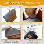 Dog Car Seat for Small/Medium Dogs, Memory Foam Dog Booster Seat, Travel Safety Per Car Seat with Washable Removable Cover, Storage Pockets for Dogs up to 35 lbs(BlackBrown)