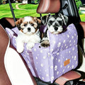 Center Console Dog Car Seat for Medium Dogs - Portable Dogs Armrest Booster Seat, Anti-Collapse Pet Car Seat with Soft Cushion Safety Belt, Support Pet Up to 21lbs (Purple)