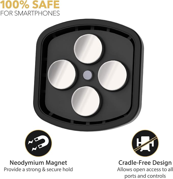 MM2VP2SR-SP MagicMount Pro FreeFlow Magnetic Car Phone Holder - Strong Magnet Mount for iPhone and Android - Secure Magnetic Cell Phone Air Vent Mount - Universal 360° Mobile Cellphone Holder