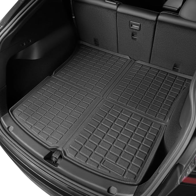 Floor Mats for Tesla Model Y 5 Seats 2021 2022 2023 2024 | 6-Piece Set Extra-Thick TPE All-Weather Floor & Cargo Liners | Pet & Child-Friendly Custom Fit Interior Accessories