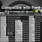 Car Steering Wheel Cover for Ford Escape,Explorer,Fusion,Focus,Bronco,Transit,Edge(Black- Standard Size)