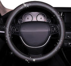 Bling Steering Wheel Cover, Bling Crystal Rhinestone Car Steering Cover Universal 14.2-15.3 inch Glitter Car Wheel Cover Sparkling Accessories （Black）