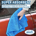 Car Drying Towels, 2 Pack Professional Microfiber Towels for Cars, Scratch-Free, Highly Absorbent Drying Towel for Cars, SUVs, RVs, Trucks, and Boats, 31 x 24 inch, Blue