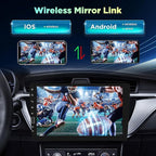 9inch Single Din Touchscreen Car Stereo Compatible with Wireless Carplay and Android Auto, Bluetooth Car Radio with Backup Camera, AM/FM/RDA Radio, Mirror Link, IPS Screen