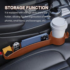 2PCS Car Seat Gap Filler Organizer, Multifunctional Vehicle Seat Side Gap Filler with Organizer & Cup Holder, Automotive Seats Crevice Stopper Gaps Plug, Universal Car Accessories (Orange)