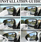 Blind Spot Car Mirror, 2" Round HD Glass Frameless Convex Side Mirror Blindspot, Reusable 360° Wide Angle Rear View Car Mirrors with Powerful Adjustable Suction Cup - Exterior Mirrors