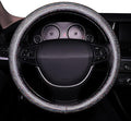 Bling Steering Wheel Cover, Bling Crystal Rhinestone Car Steering Cover Universal 14.2-15.3 inch Glitter Car Wheel Cover Sparkling Accessories （Black Silver）