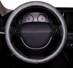 Bling Steering Wheel Cover, Bling Crystal Rhinestone Car Steering Cover Universal 14.2-15.3 inch Glitter Car Wheel Cover Sparkling Accessories （Black Silver）