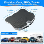 Car Seat Cushion for Driving, Wedge Driver Seat Cushion for Car | Memory Foam Car Seat Cushion for Long Driving, Car Cushion for Height, Non-Slip Base for Driver, Trucks, Office Chairs, Black