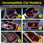 Cup Holder Expander (Adjustable Holder & Base, Auto-Fit Hold, One Button Open), Car Cup Holder Expander for Yeti, Hydro Flask, Nalgene, Owala, Bottles in 2.6"- 4.8" (2 Pack)