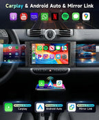 5Ghz WiFi Car Radio Stereo for Mercedes Benz Smart Fortwo 2011-2015, 9" Touch Screen/Android 15/Wireless CarPlay/Android Auto/DSP EQ/GPS Navigation/Bluetooth/FM/RDS/SWC/HD Backup Camera 2+64G
