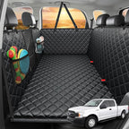 2026 Upgraded Back Seat Extender for Dogs - Large Hard Bottom Dog Car Seat Cover Holds 550lbs, Waterproof Dog Hammock Pet Bed with High-Density Foam Non-Slip Backseat Protector