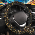 Vintage Mushroom Steering Wheel Cover for Women, Anti-Slip Car Steering Wheel Cover with 2 Pcs Cup Holders Neoprene Breathable Car Accessories Universal 15 Inch Auto Interior Decor