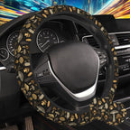 Vintage Mushroom Steering Wheel Cover for Women, Anti-Slip Car Steering Wheel Cover with 2 Pcs Cup Holders Neoprene Breathable Car Accessories Universal 15 Inch Auto Interior Decor
